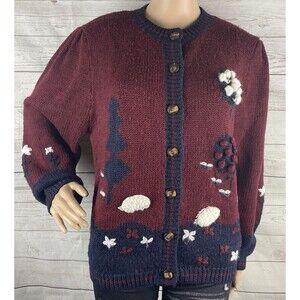 Classix Cardigan Sweater Unique Fluffy White Sheep Design